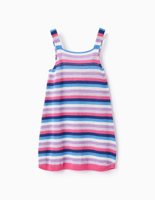 Striped Knit Dress for Girls, Multicolour
