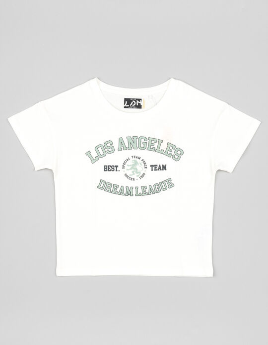 Comprar Online T-shirt de Algodão para Menina 'LA', Branco