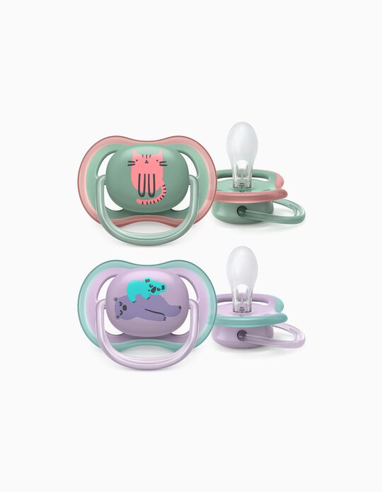 2 Chupetes Ultra Air Silicona Girl 6-18M Philips/Avent