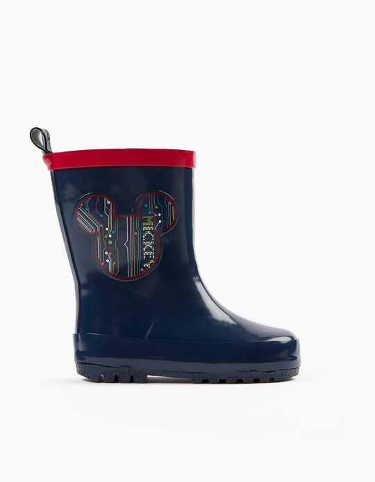 Rubber Wellies for Baby Boys 'Mickey', Dark Blue/Red