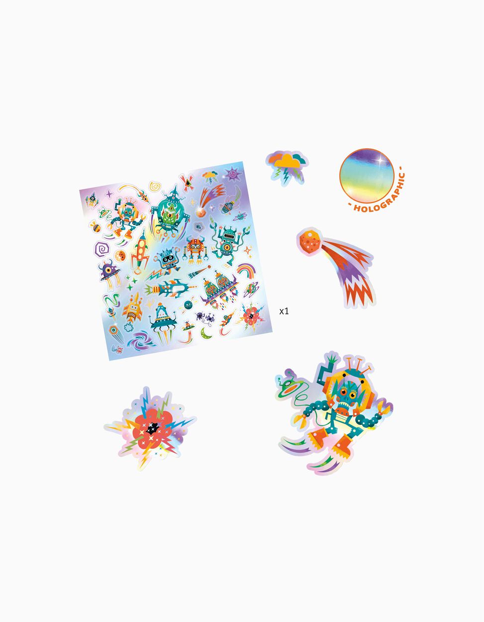 Intergalactic holographic Stickers, 30 pcs, by Djeco