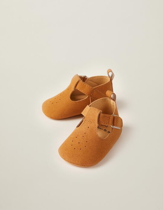 Brogue Shoes for Newborn Baby Boys, Camel