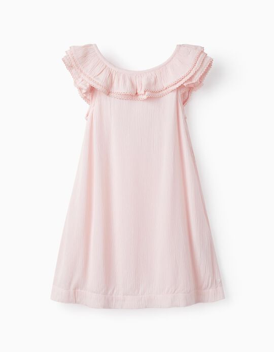 Lace and Ruffle Dress for Girls, Pink