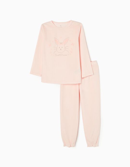 Pyjama en Velours de Coton Fille 'Beaux Rêves', Rose