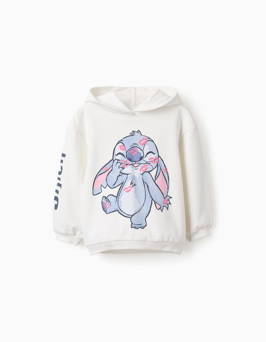 Comprar Online Sweat Cardada com Capuz para Menina 'Stitch', Branco