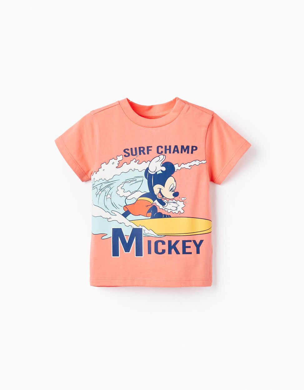 Comprar Online T-Shirt de Algodão para Bebé Menino 'Disney - Mickey Mouse', Salmão