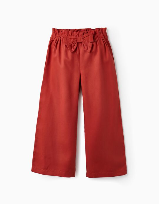 Trousers in Lyocell for Girls 'Wide Leg', Dark Red