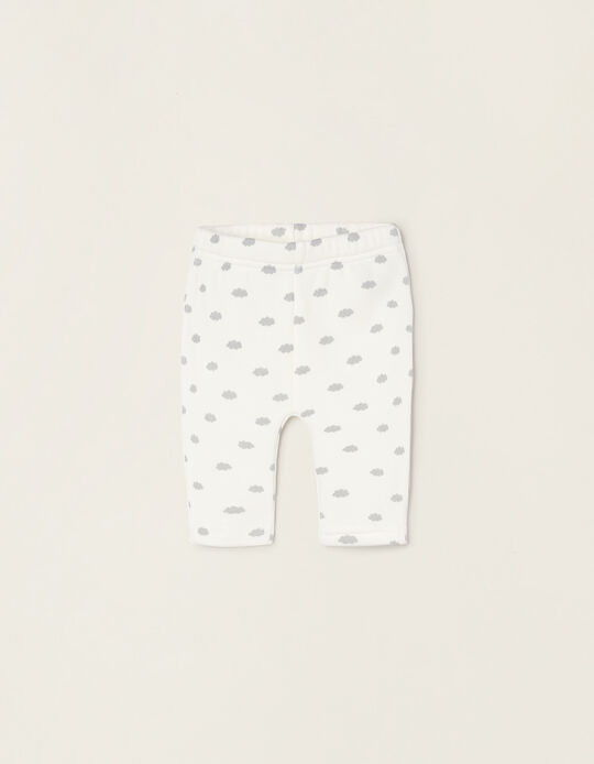 Thermal Effect Trousers for Newborn Babies 'Clouds', White/Grey