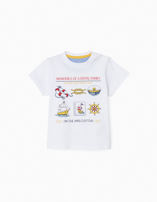 T-Shirt for Baby Boys 'Mini Captain', White