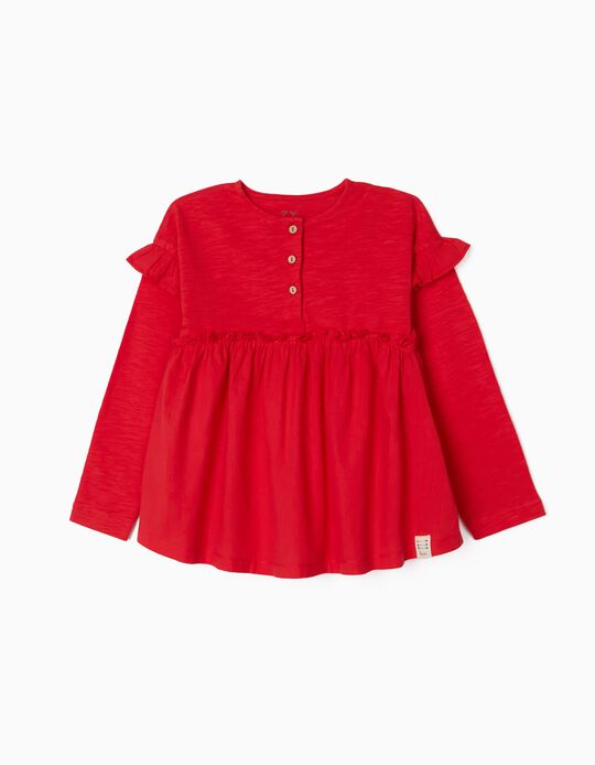 Long Sleeve T-Shirt for Girls, Red