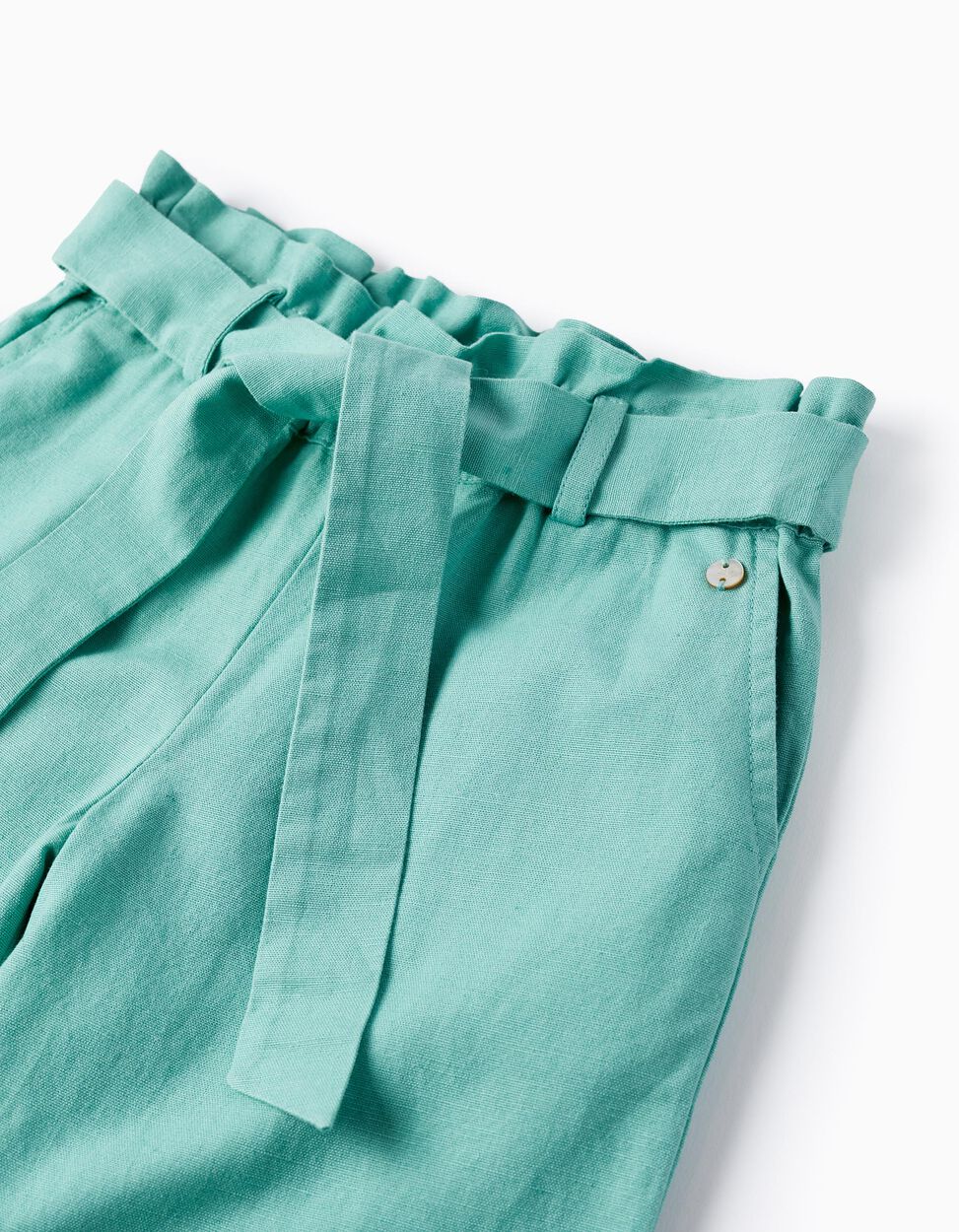 Acheter en ligne Pantalon en Coton et Lin pour Fille 'B&S', Vert