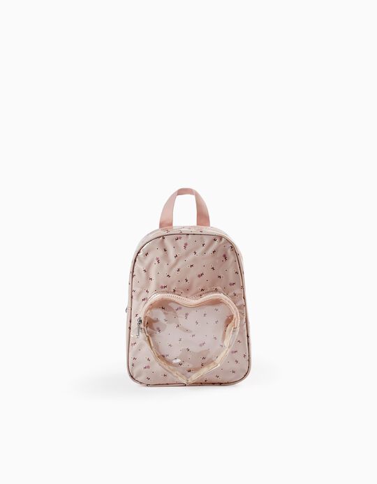 Rubber Backpack for Baby Girls 'Floral', Beige/Pink