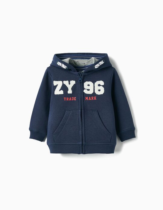 Hooded Jacket with Zipper for Baby Boys 'ZY 96', Dark Blue