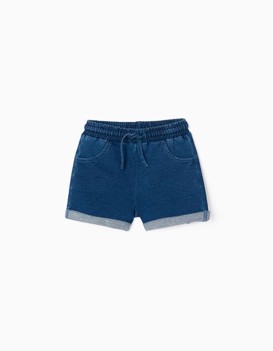 Denim Shorts for Baby Girls, Dark Blue