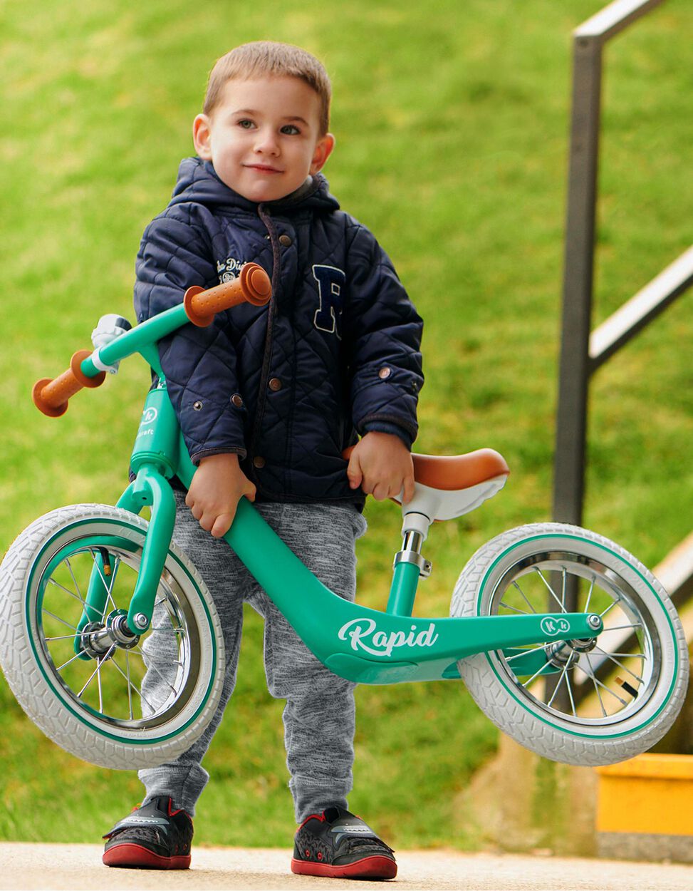 Bicicleta De Aprendizagem Rapid Kinderkraft Blue Midnight Green 2A+