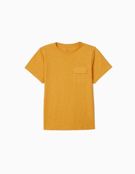 T-Shirt with Pocket for Boys, Yellow