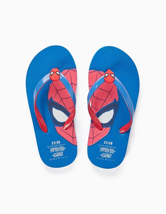 Chinelos de Dedo para Menino 'Spider-Man', Azul/Vermelho