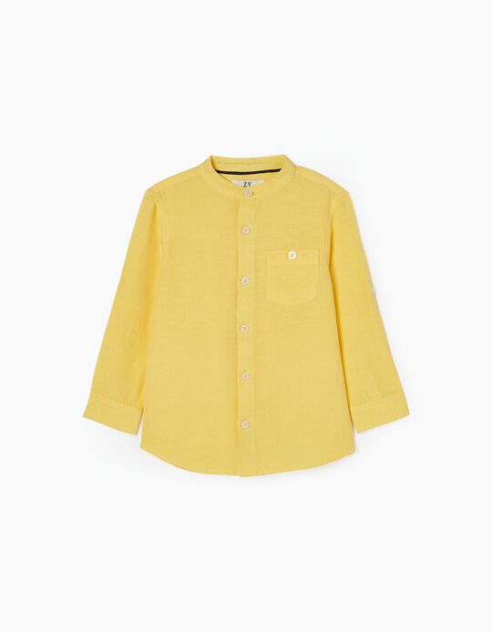 Camisa Cuello Mao para Bebé Niño, Amarillo