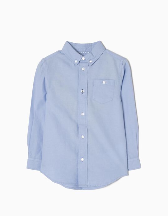 Camisa Manga Comprida para Menino, Azul