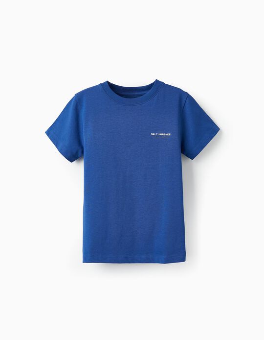 Cotton T-Shirt for Boys 'Salt Marshes', Dark Blue