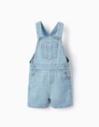 Dungaree Shorts for Baby Boys, Light Blue