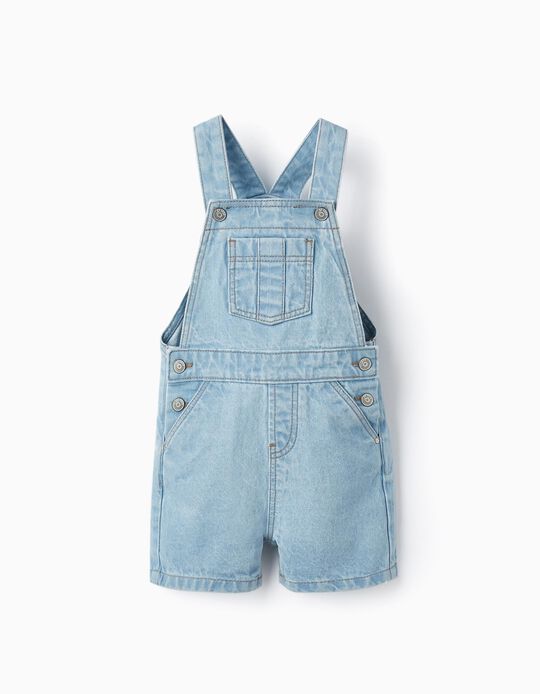 Dungaree Shorts for Baby Boys, Light Blue