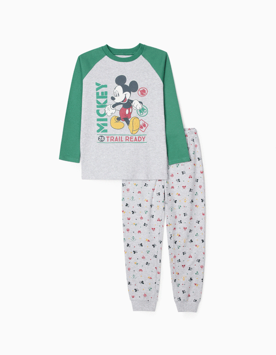 Glow in the Dark Pyjamas for Boys 'Trail Mickey', Grey/Green