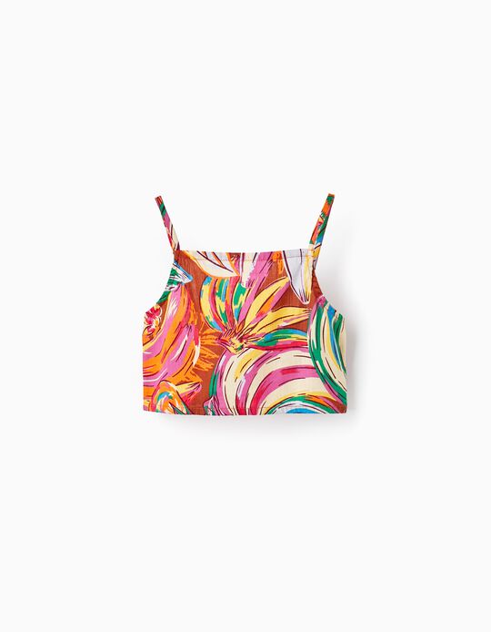 Cropped Top in Cotton for Girls, Multicolour