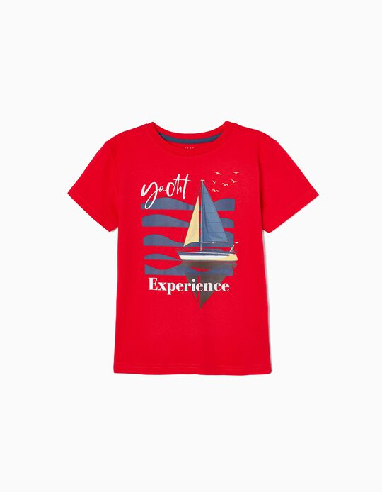 Cotton T-shirt for Boys 'Yacht', Red