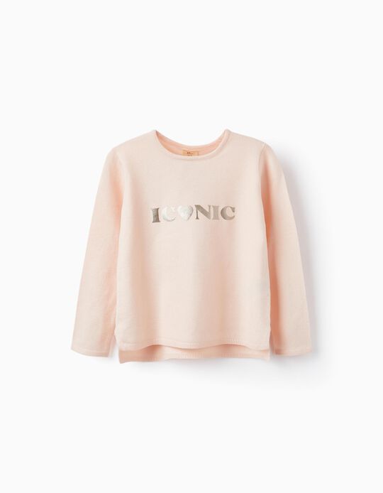 Knit T-shirt for Girls 'Iconic', Pink