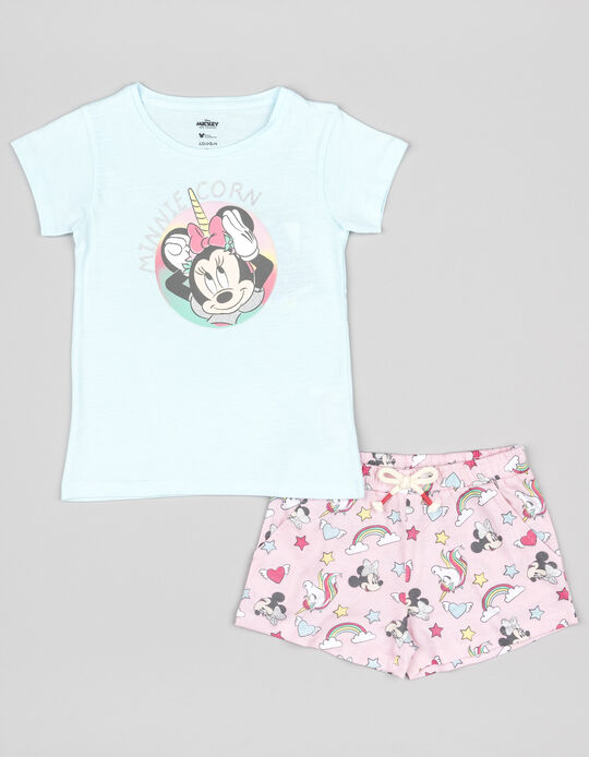 Comprar Online T-shirt + Calções para Menina 'Minnie', Azul/Rosa
