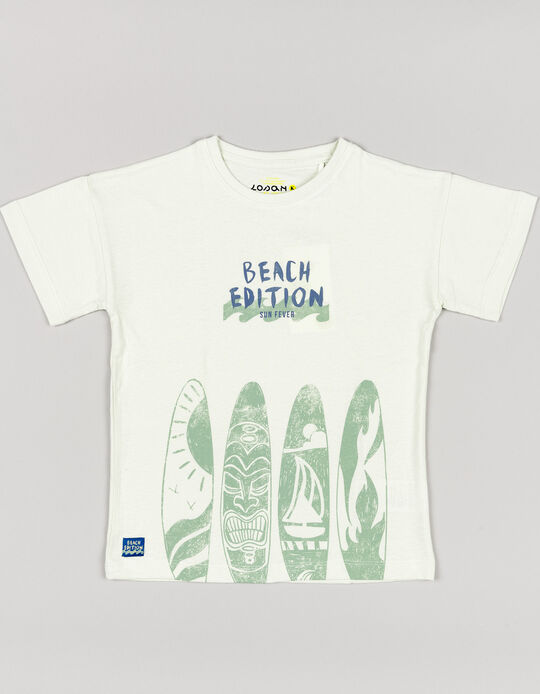 Comprar Online T-shirt de Algodão para Menino 'Beach Edition', Verde Água