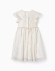 Buy Online Ceremony Dress for Girls, White/Gold