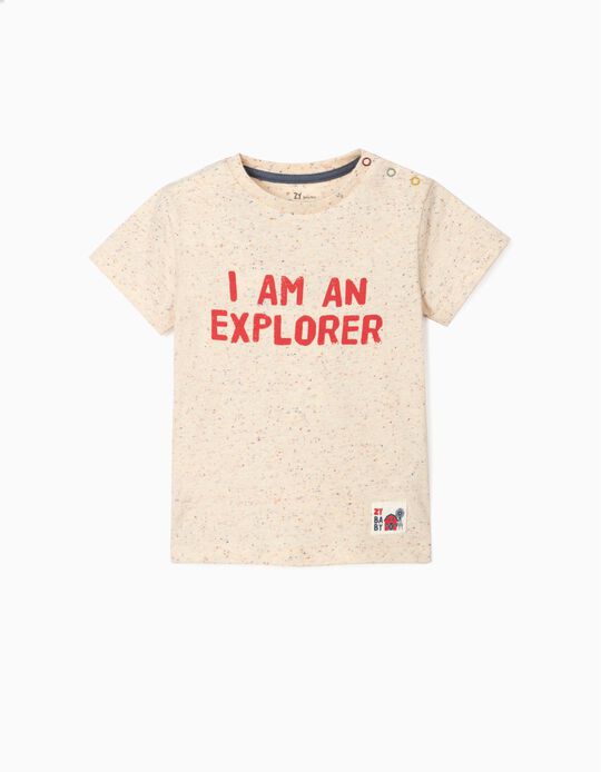 T-shirt for Baby Boys, 'Explorer', Beige