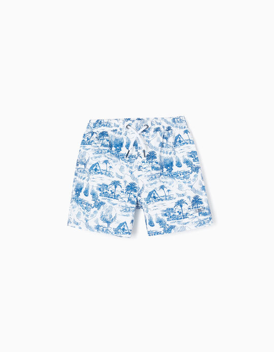 Swim Shorts for Boys 'You&Me', White/Blue