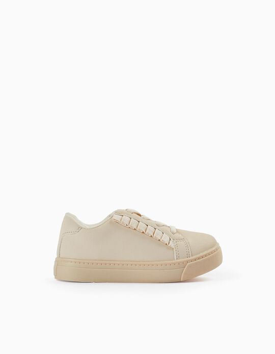 Buy Online Trainers with Ruffles for Baby Girls, Beige