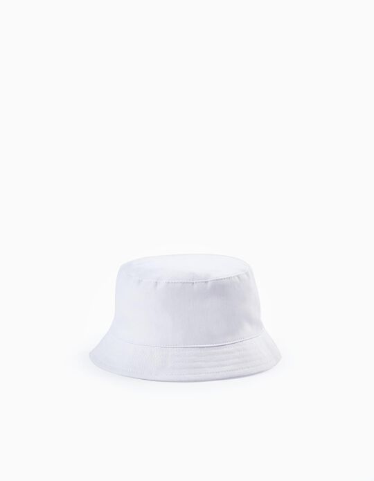 Cotton Hat for Boys, White