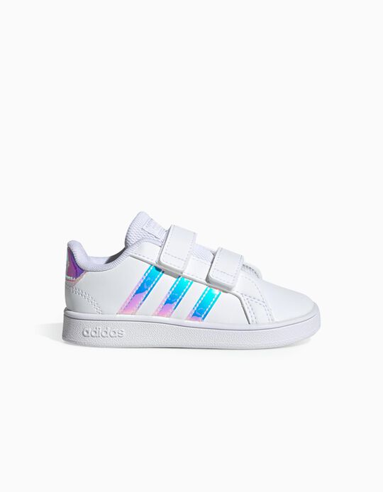 Trainers for Babies 'Adidas Grand Court', White/Iridescent