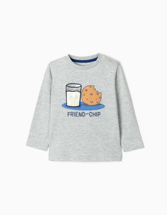 T-Shirt Manches Longues Bébé Garçon 'Friend-Chip', Blue Foncé