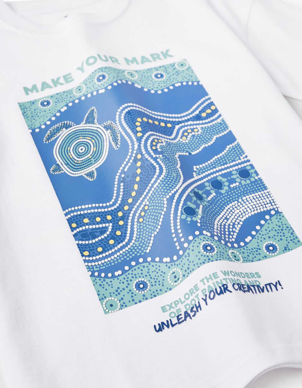 Comprar Online Camiseta de Algodón Estampada para Niño 'Dot Painting', Blanco