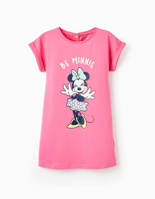 Vestido de Algodão para Menina 'Be Minnie', Rosa