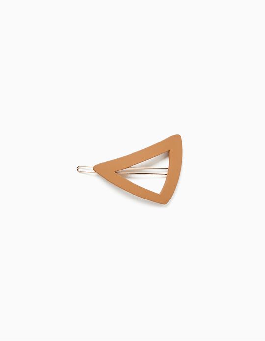 Triangular Hair Slide for Babies and Girls, Camel