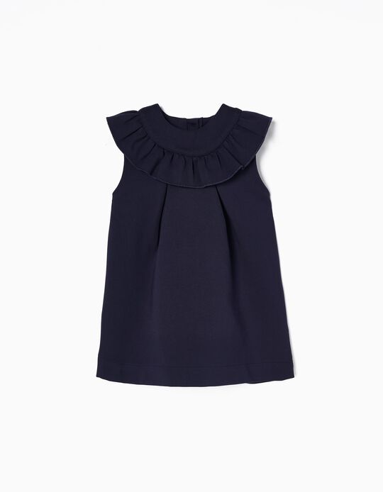 Milano Knit Dress for Baby Girls, Dark Blue