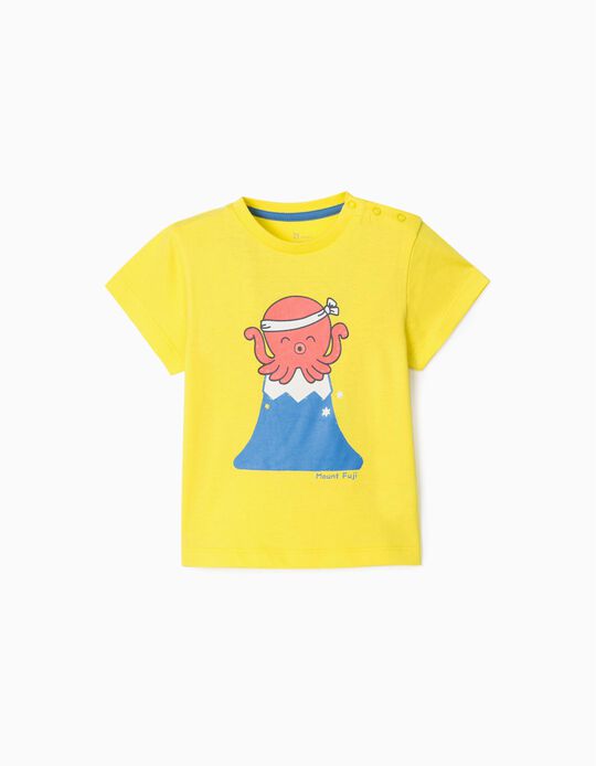 T-Shirt para Bebé Menino 'Octopus', Amarelo