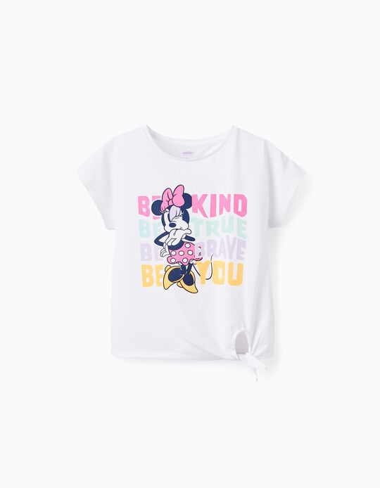 Camiseta de Algodón para Niña 'Be Minnie', Blanco