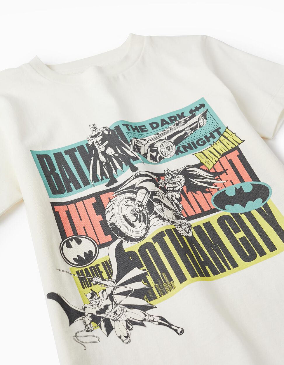 Comprar Online T-Shirt em Jersey de Algodão para Menino 'Batman', Branco
