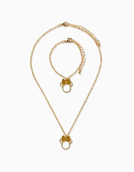 Necklace + Bracelet for Girls 'Minnie', Golden