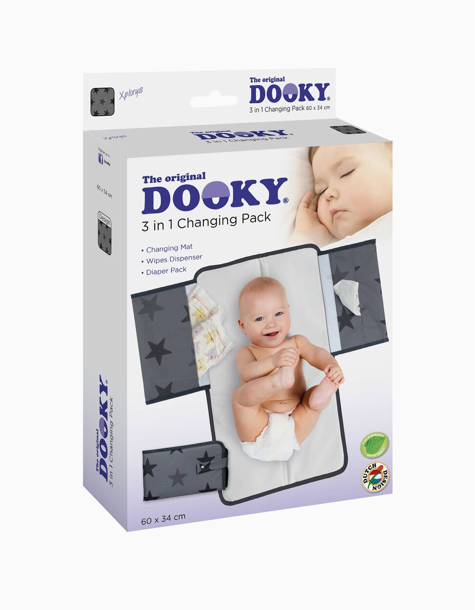 3-in-1 Baby Changer by Dooky, Grey Stars
