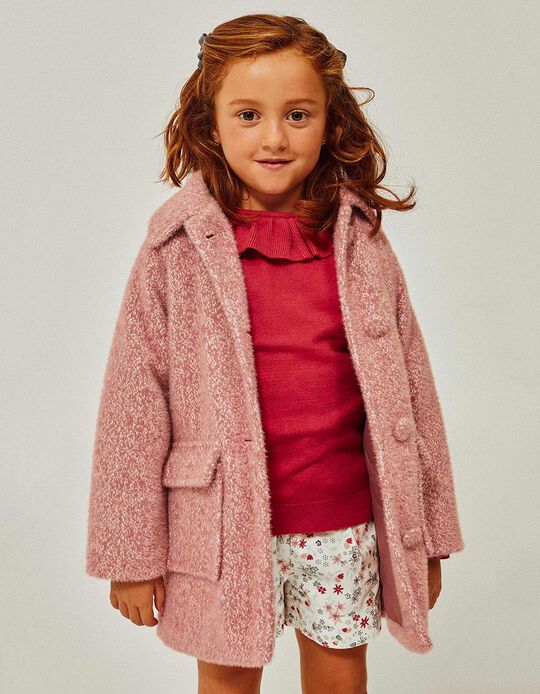 Fluffy Coat for Girls, Pink