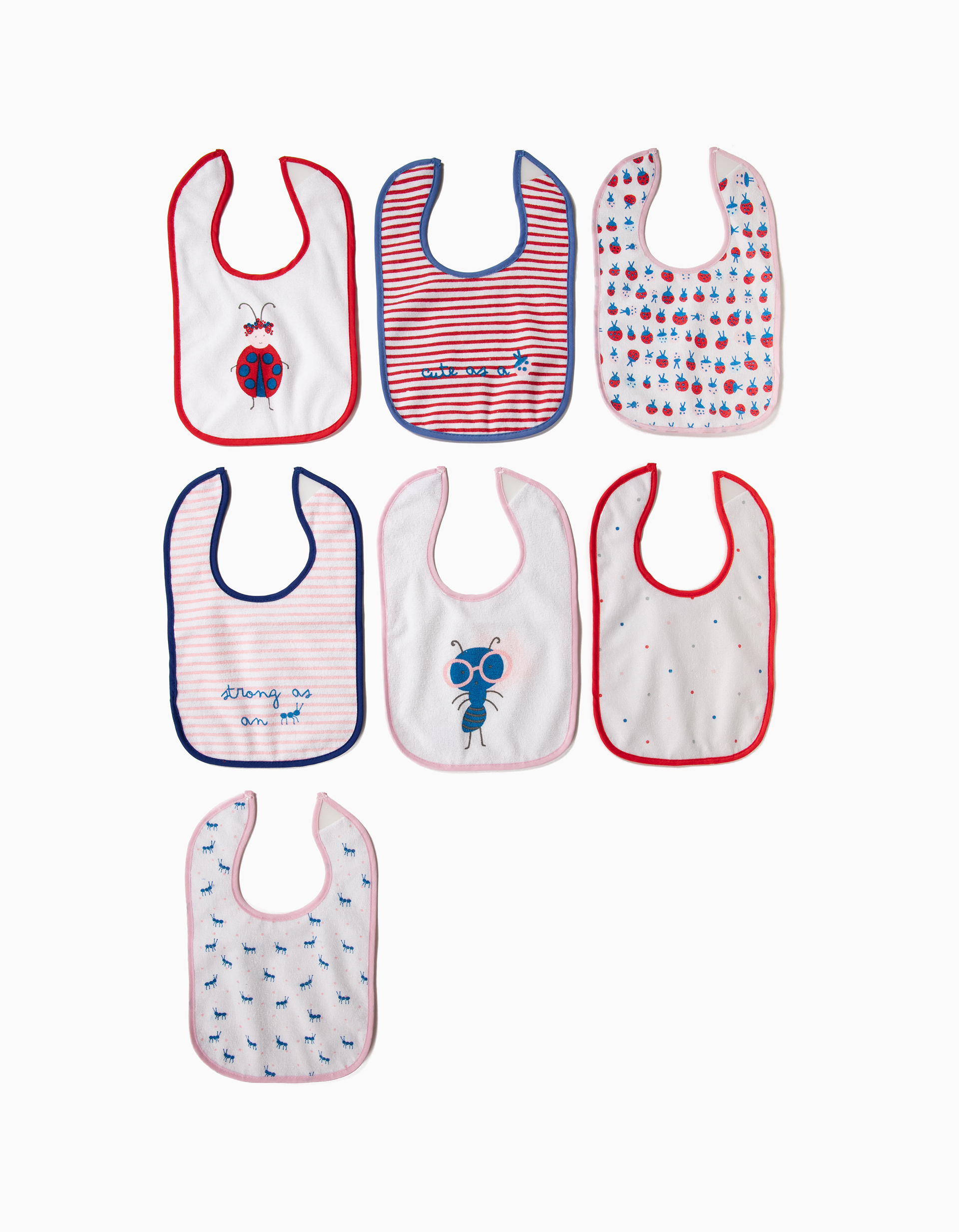 Pack of 7 Self-Closing Bibs, by Zy Baby